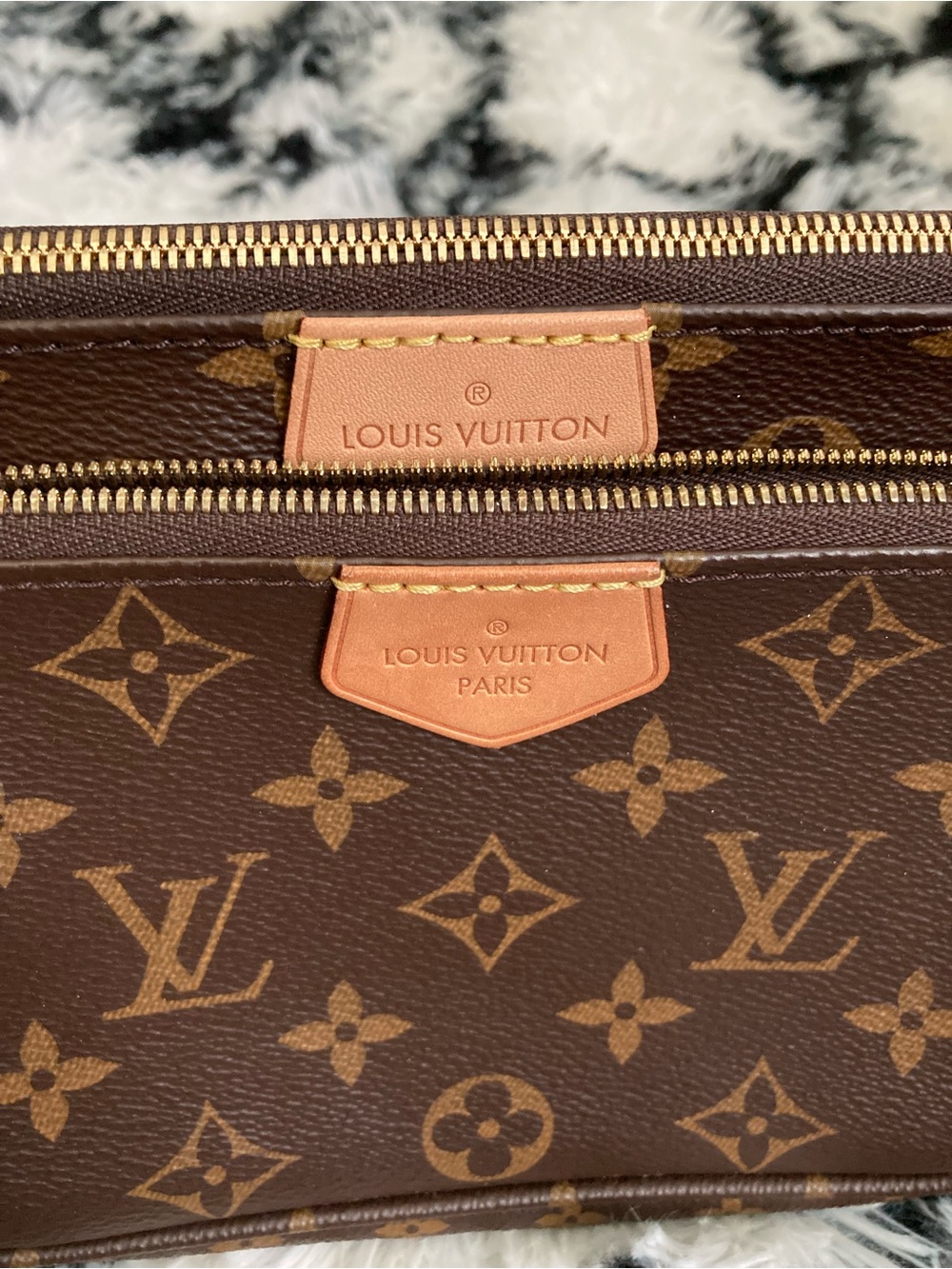 Louis Vuitton Brown Monogram Multi-Pochette with Olive Strap and Gold Hardware - Picture 9 of 15